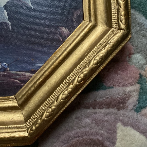 Vintage Framed Under Glass Italian Boat Scene Print - Picture 12 of 12